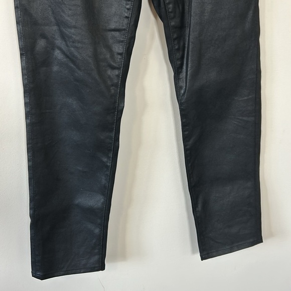 AG Adriano Goldschmied Caden Leatherette Tailored Trousers Black Pant Sz 24 - Picture 6 of 16